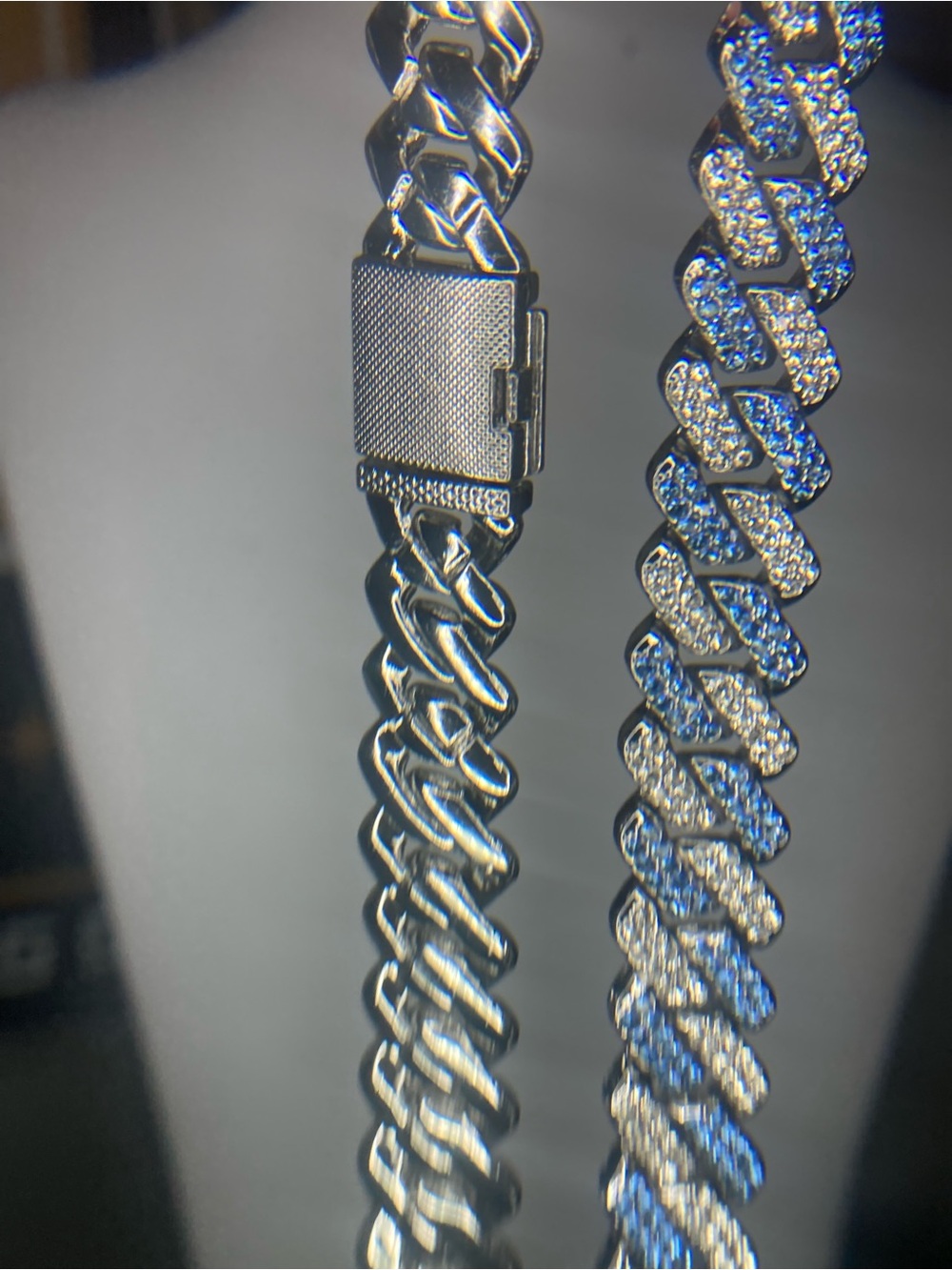 Stainless Steel CZ Cuban Link Necklace - Women's Fashion Jewelry - Picture 3 of 3